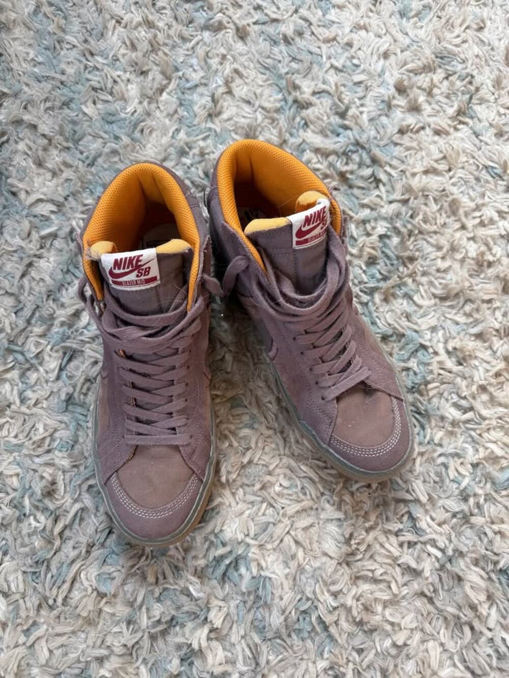 N!ke High Cut Sneakers - Suede; Sz 9